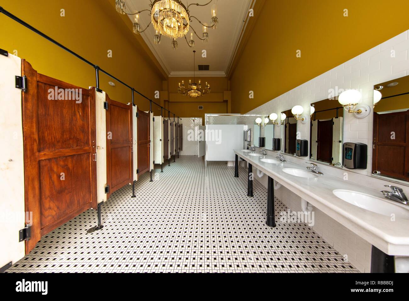 Toilets of the Chattanooga Choo Choo Hotel, Chattanooga, USA Stock Photo