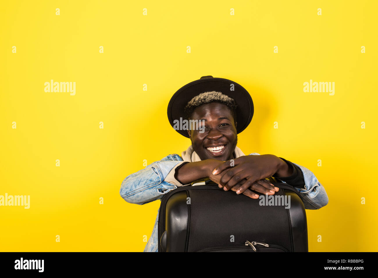 away yellow suitcase