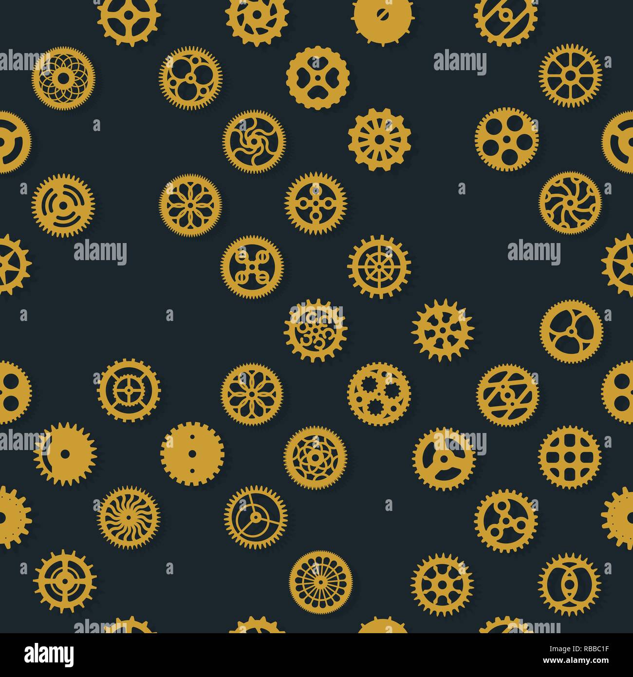 Creative steampunk background design. Vector clockwork gears seamless ...