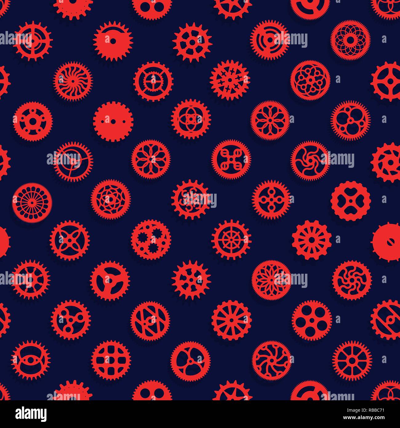 Creative steampunk seamless texture design. Clockwork gears vector ...