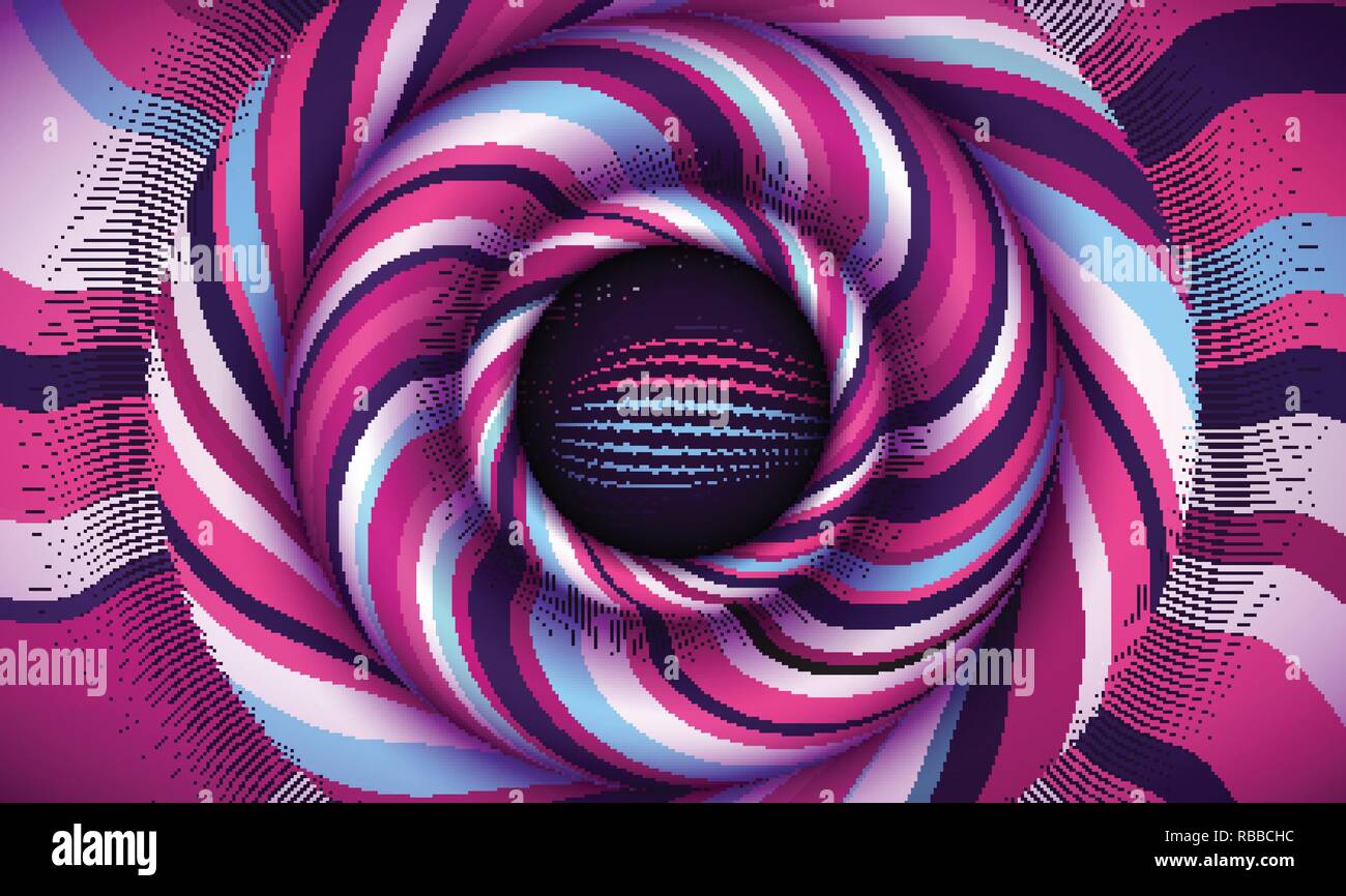 Flex illustration vector background. Curve art and warp pattern. Optical lines design. Stripes backdrop texture. Illusion effect, , striped distortion. Stripy element wallpaper, decorative ornate cover. Modern irregular deformation. Dynamic fabric with fold twist. EPS 10 Stock Vector