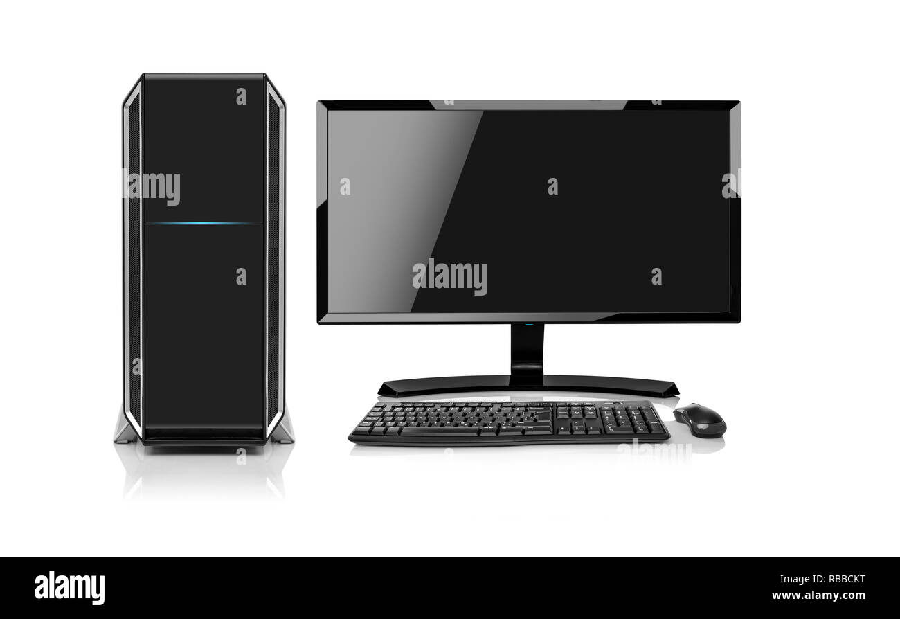 Black desktop computer widescreen display Cut Out Stock Images ...