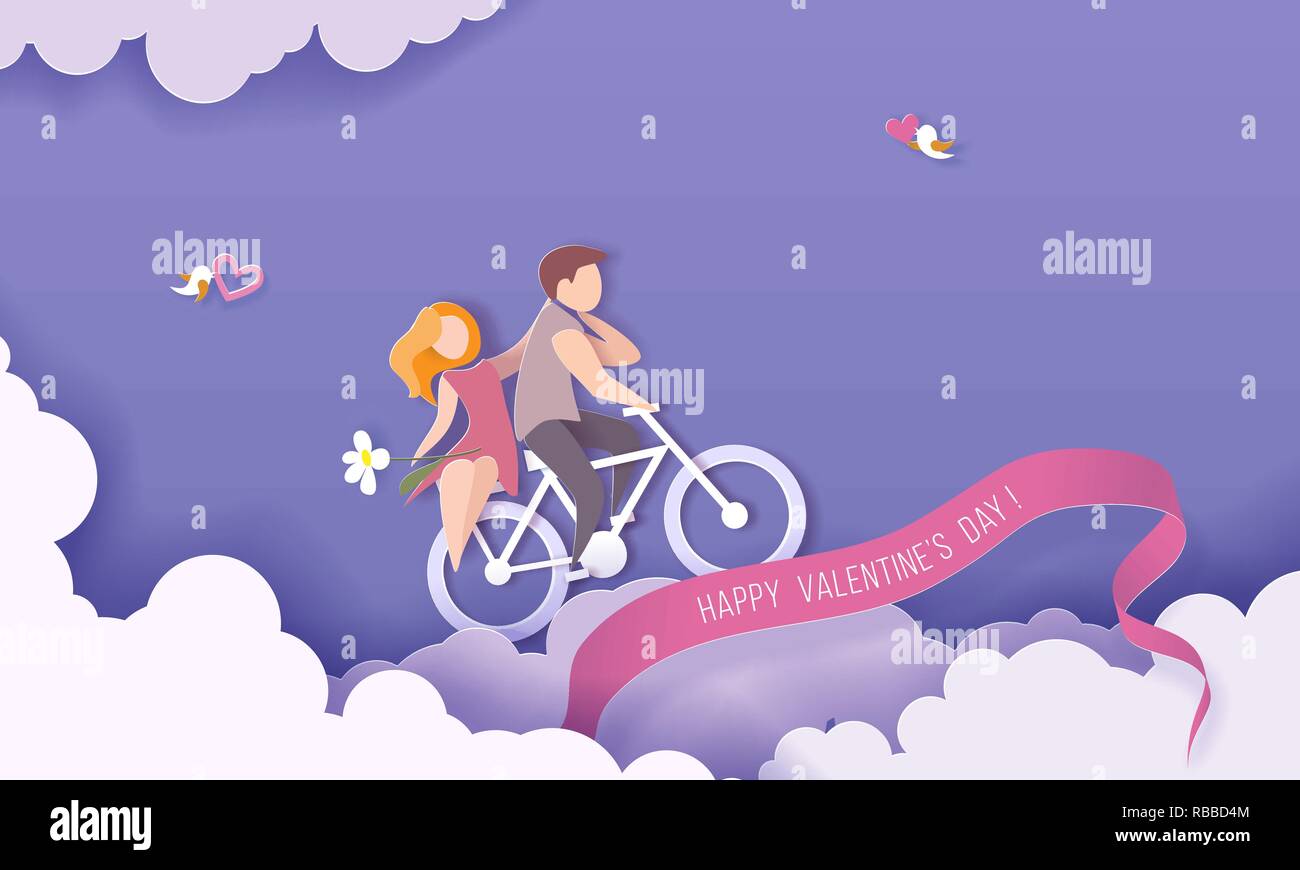 Happy Valentines Love Story Concept Of A Romantic Couple Against Chalk  Drawings Background. Male Riding His Girlfriend In A Front Bicycle Basket.  Stock Photo, Picture and Royalty Free Image. Image 40366145.