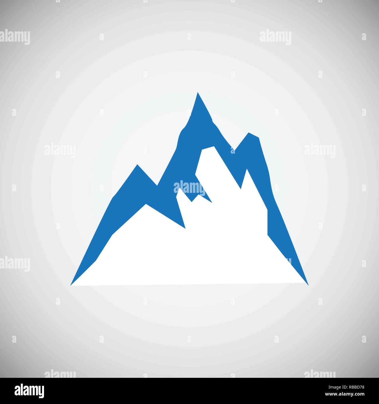 Mountain icon blue on white background for graphic and web design ...