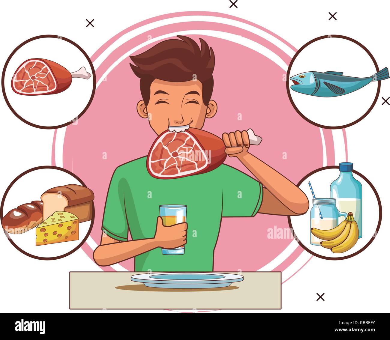 balanced diet young man Stock Vector Image & Art - Alamy