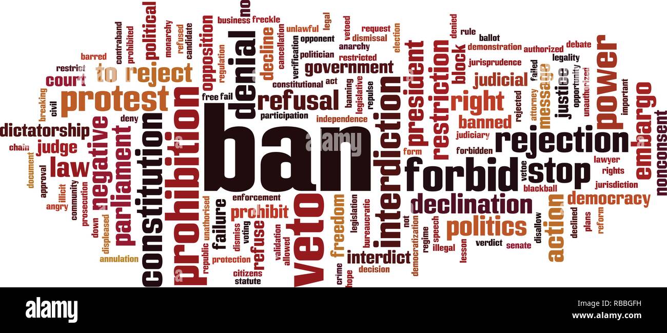 Ban word cloud concept. Vector illustration Stock Vector Image & Art