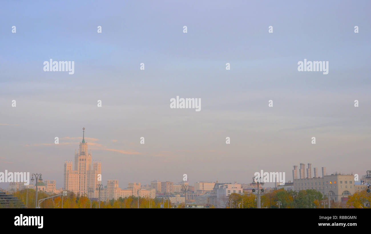 Elegant pastel sky city landscape view in Moscow Russia Stock Photo - Alamy