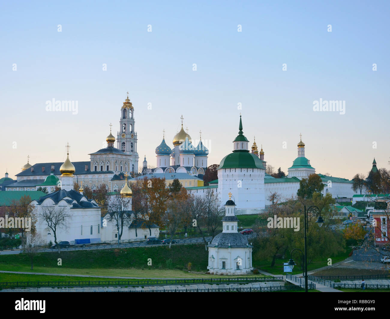 Architectural Ensemble of the Trinity Sergius Lavra in Sergiev Posad in Moscow Russia. Russian monastery and the spiritual centre of the Russian Ortho Stock Photo