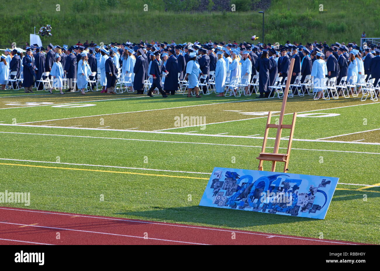 Middletown, CT USA. Jun 2013. Middletown High School Class of 2013 graduating banner. Stock Photo