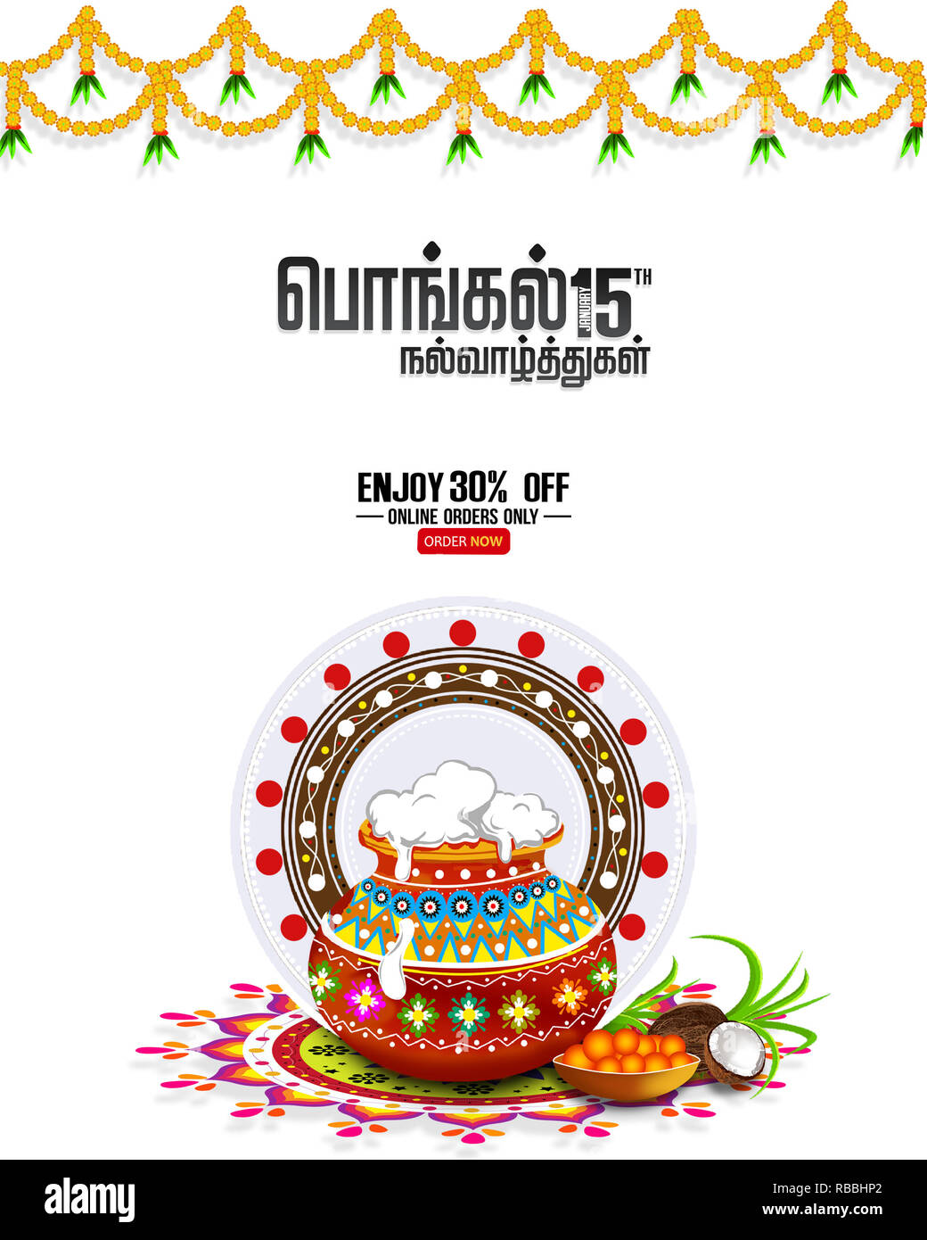illustration of Happy Pongal greeting card background. happy ...