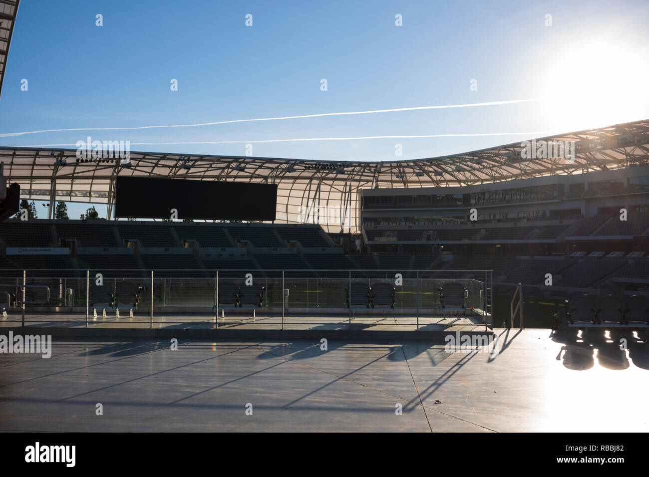 Banc of California Stadium in Exposition Park, Los Angeles, California, home of the Los Angeles Football Club. Stock Photo