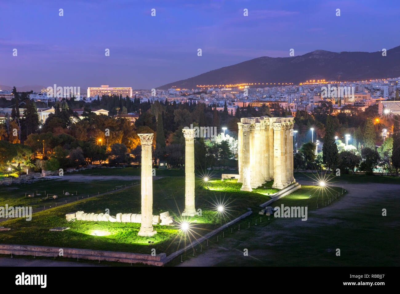 Aerial city view in Athens, Greece Stock Photo