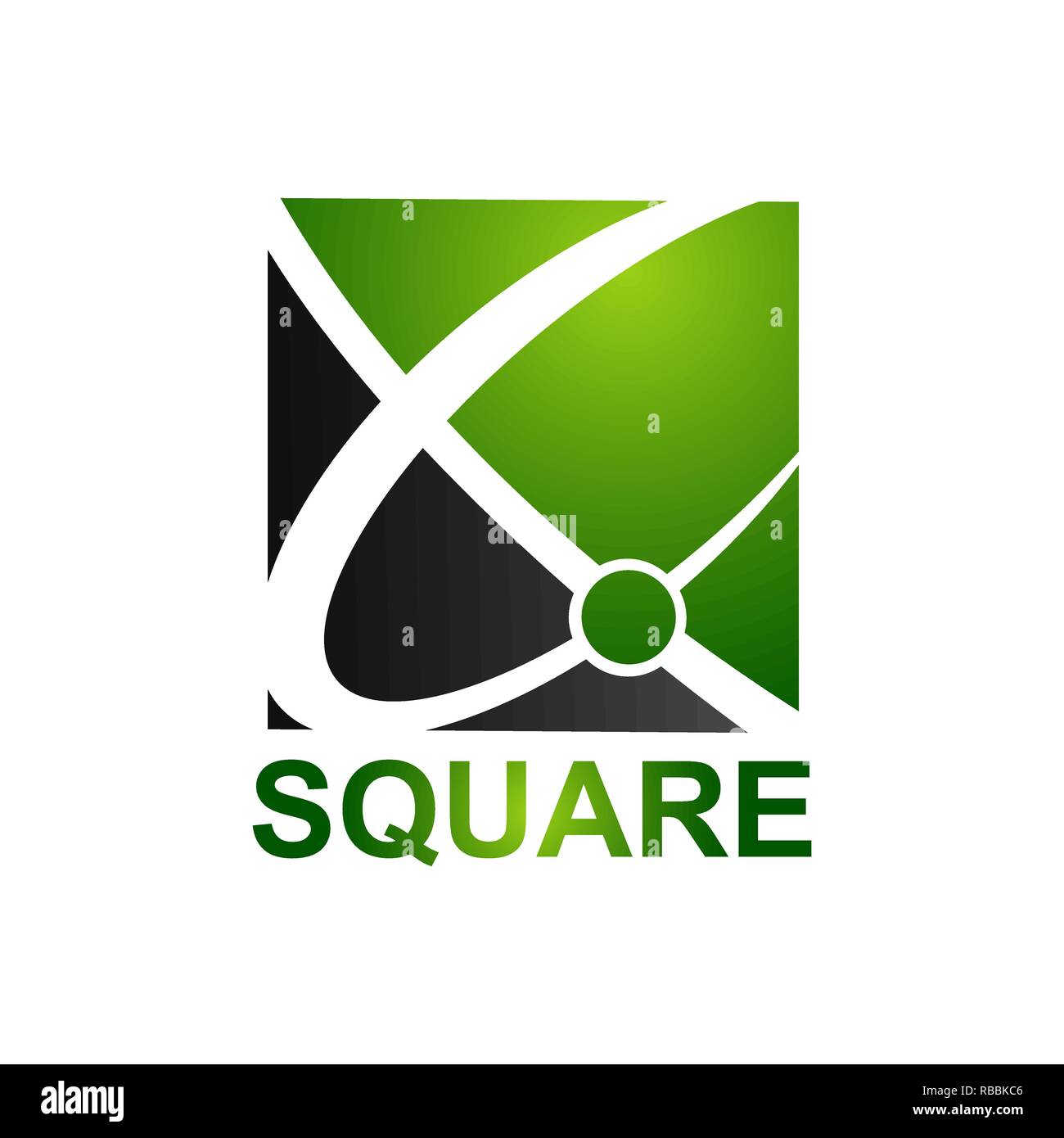 Black green abstract square logo concept design template idea Stock Vector