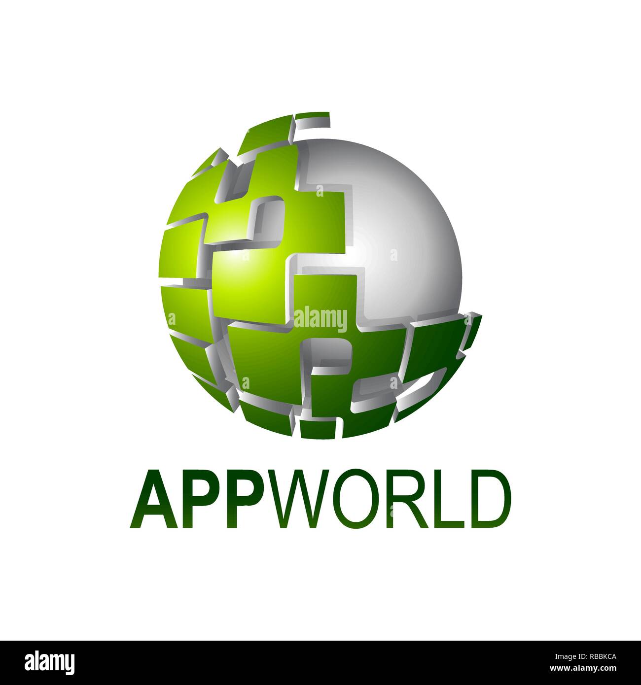 App world shiny digital sphere logo concept design template idea Stock Vector