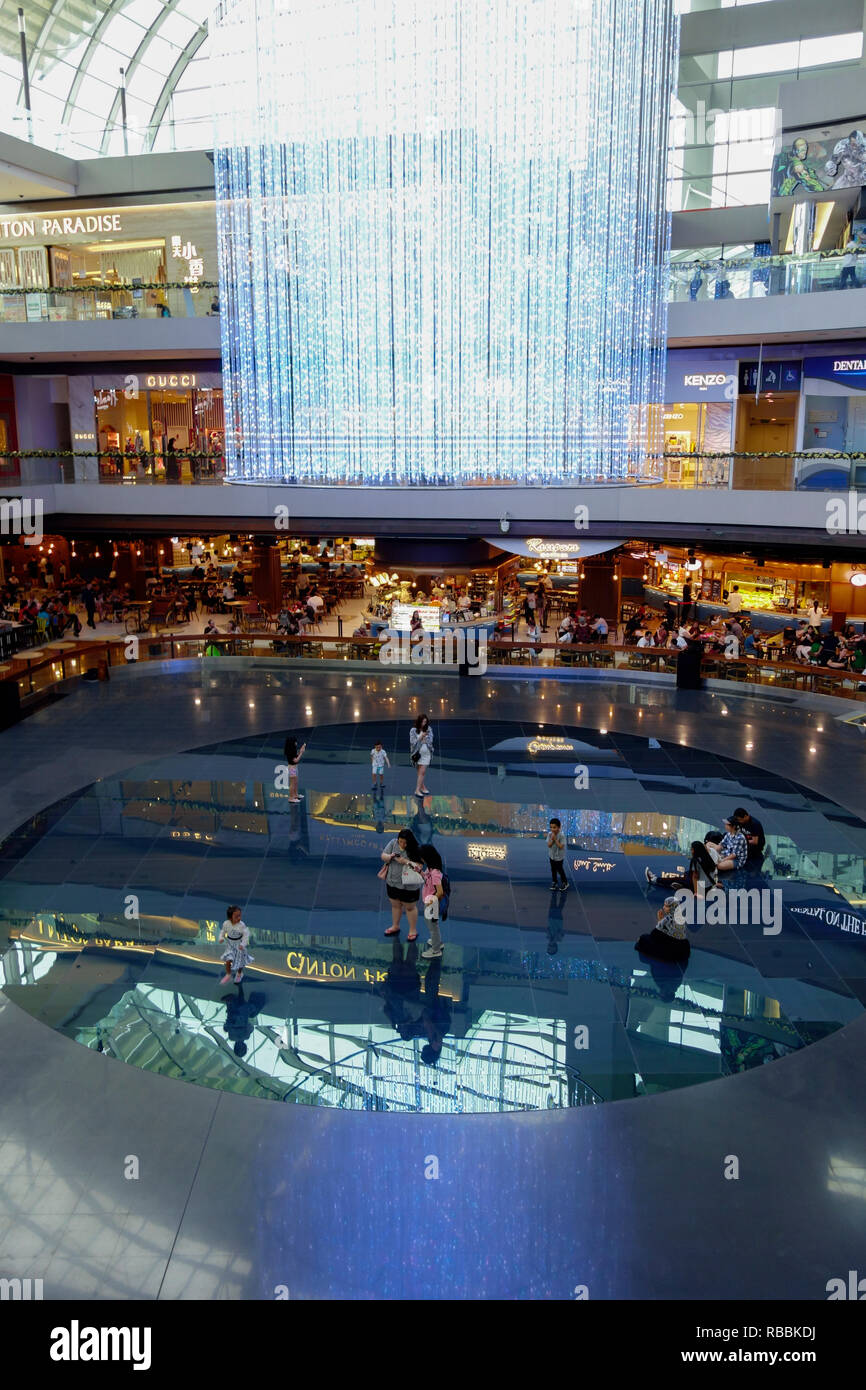 The Shoppes at Marina Bay Sands - a luxury shopping mall in the Marina Bay Sands hotel & casino complex. Singapore. Stock Photo