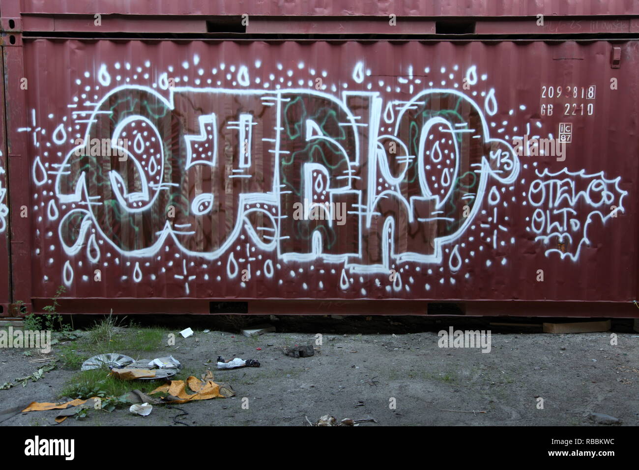 graffiti on shipping container Stock Photo Alamy