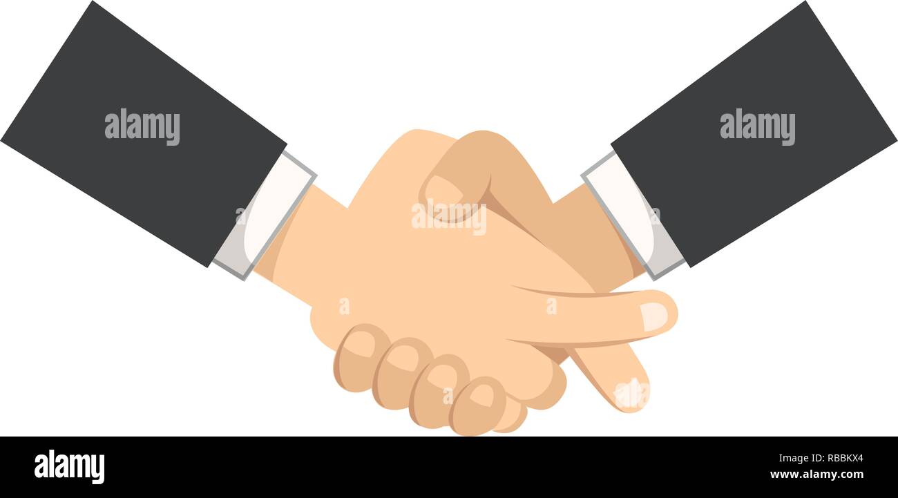 Fake Deal. Handshaking with crossed fingers. Stock Vector