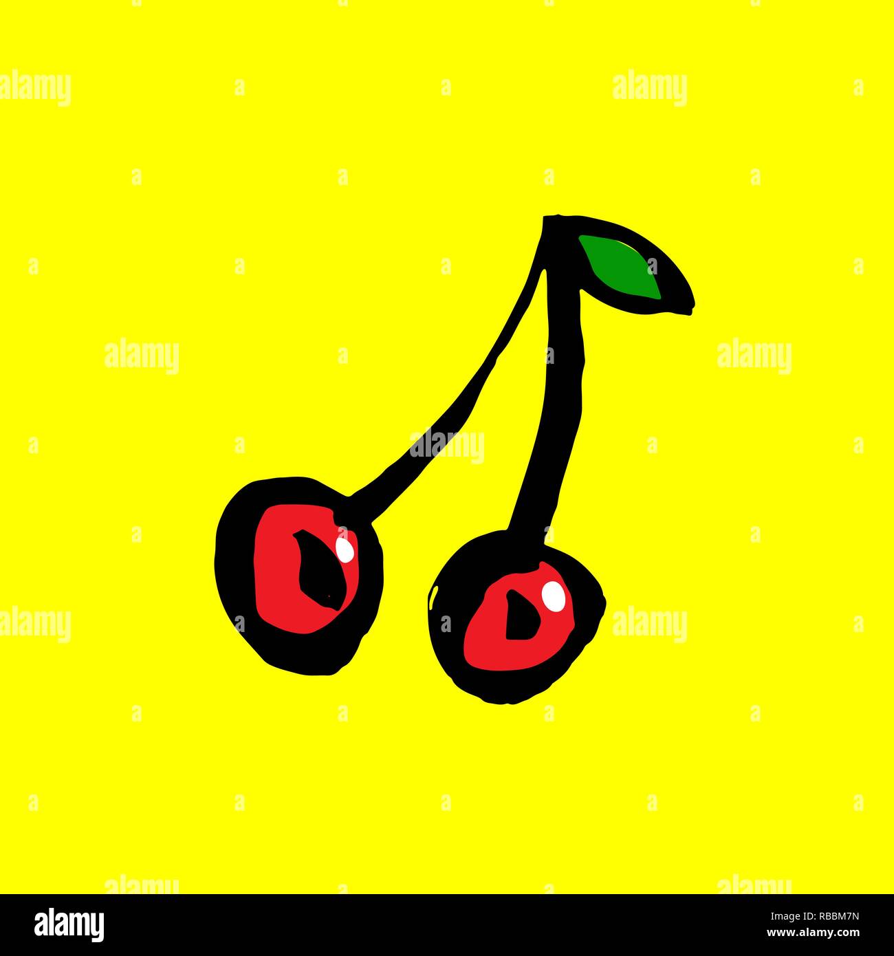 Cherry grunge icon. Vector illustration Stock Vector Image & Art - Alamy