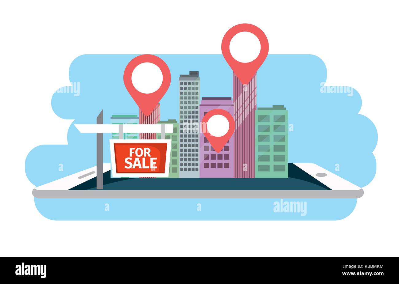 Property location. Buying residence illustration. art stock location.