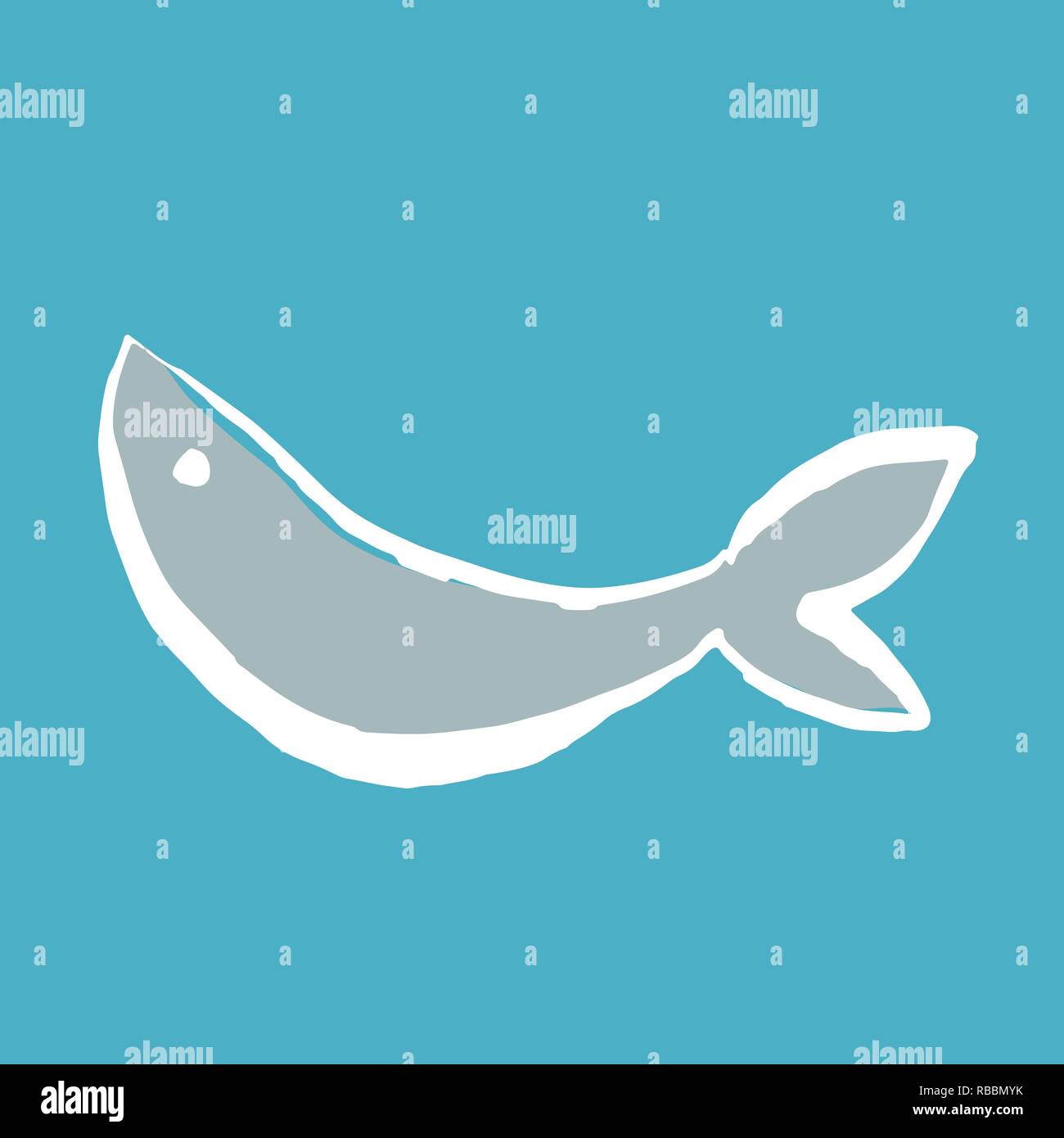 Fish icon. Grunge ink vector illustration Stock Vector Image & Art - Alamy