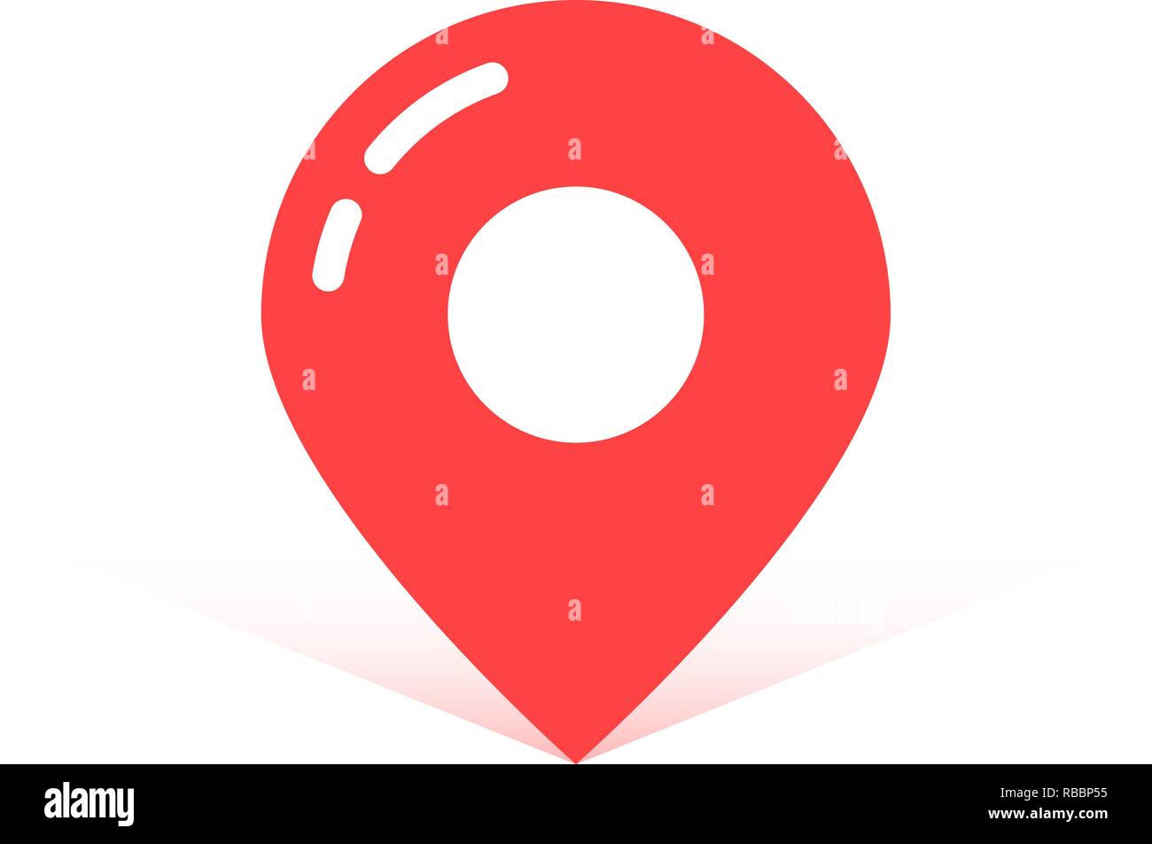 red simple map pin with shadow Stock Vector Image & Art - Alamy
