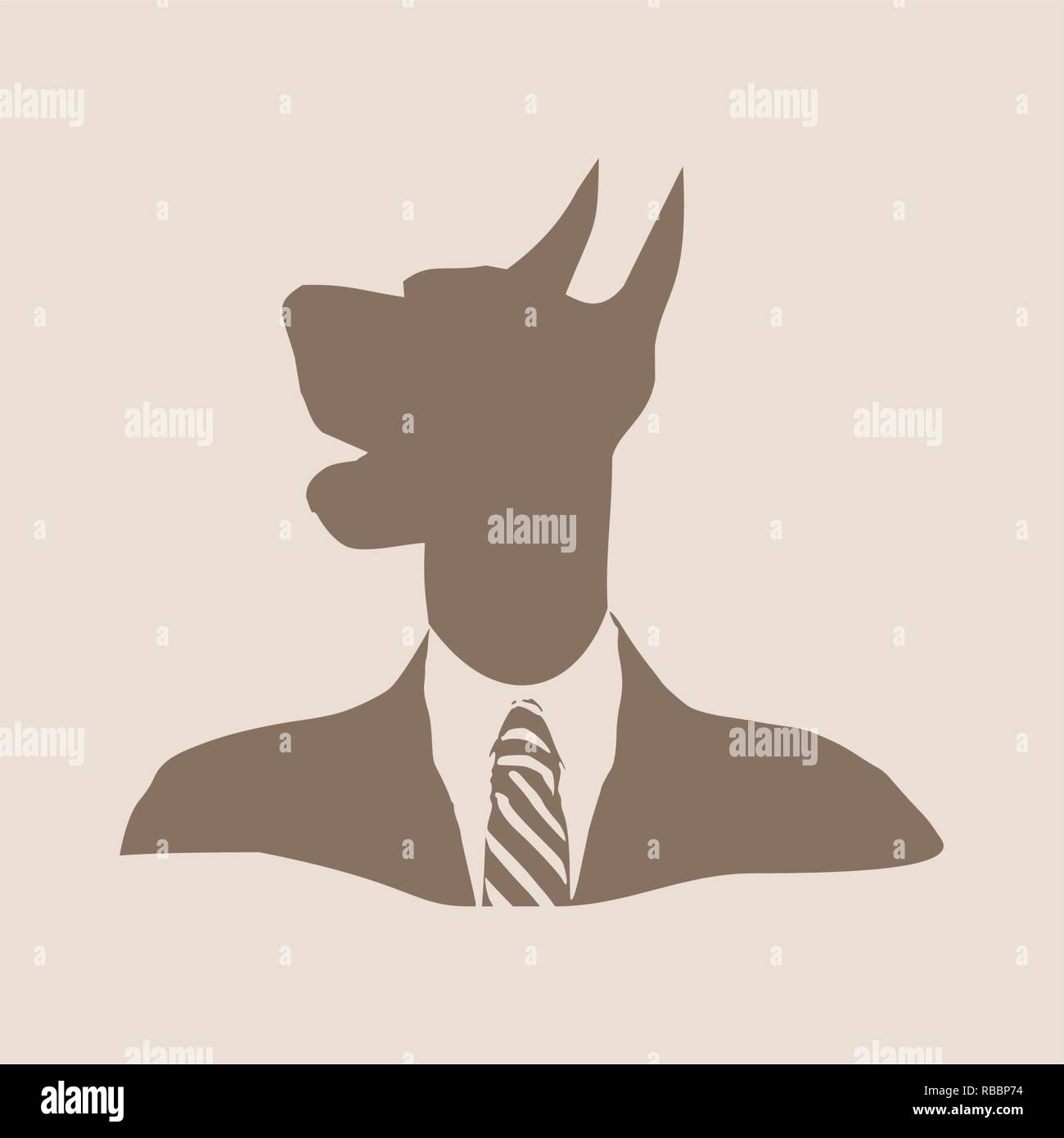 Pattern Print Doberman Dog Dress main image 0