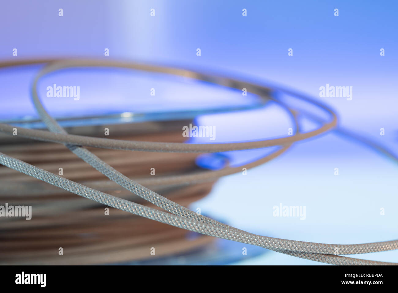 Spools of plastic filaments for 3D Printer Stock Photo