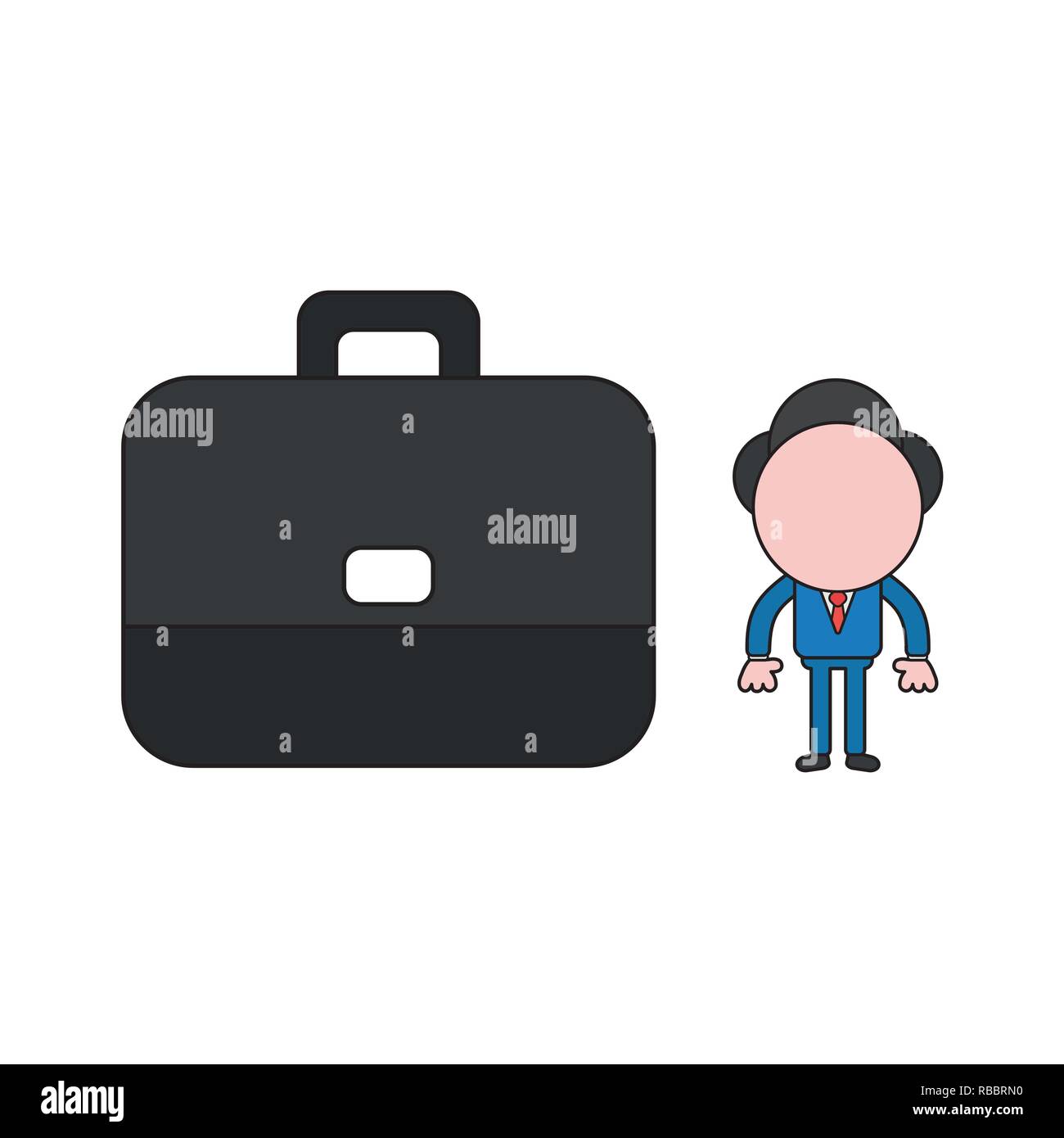 Vector illustration concept of businessman character with briefcase ...
