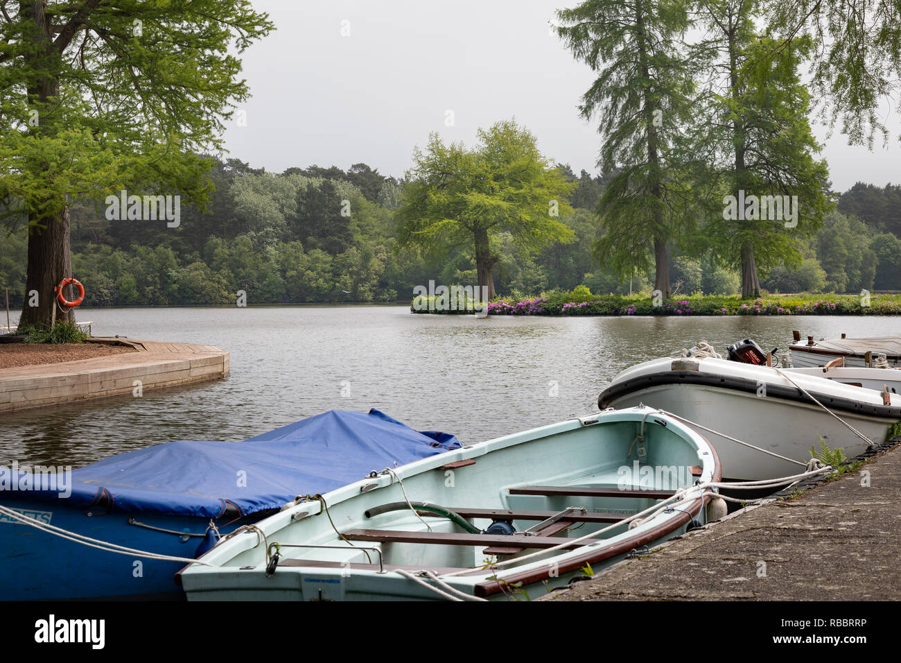 Hawley Lake and sail training centre, Farnborough, Hampshire, UK Stock
