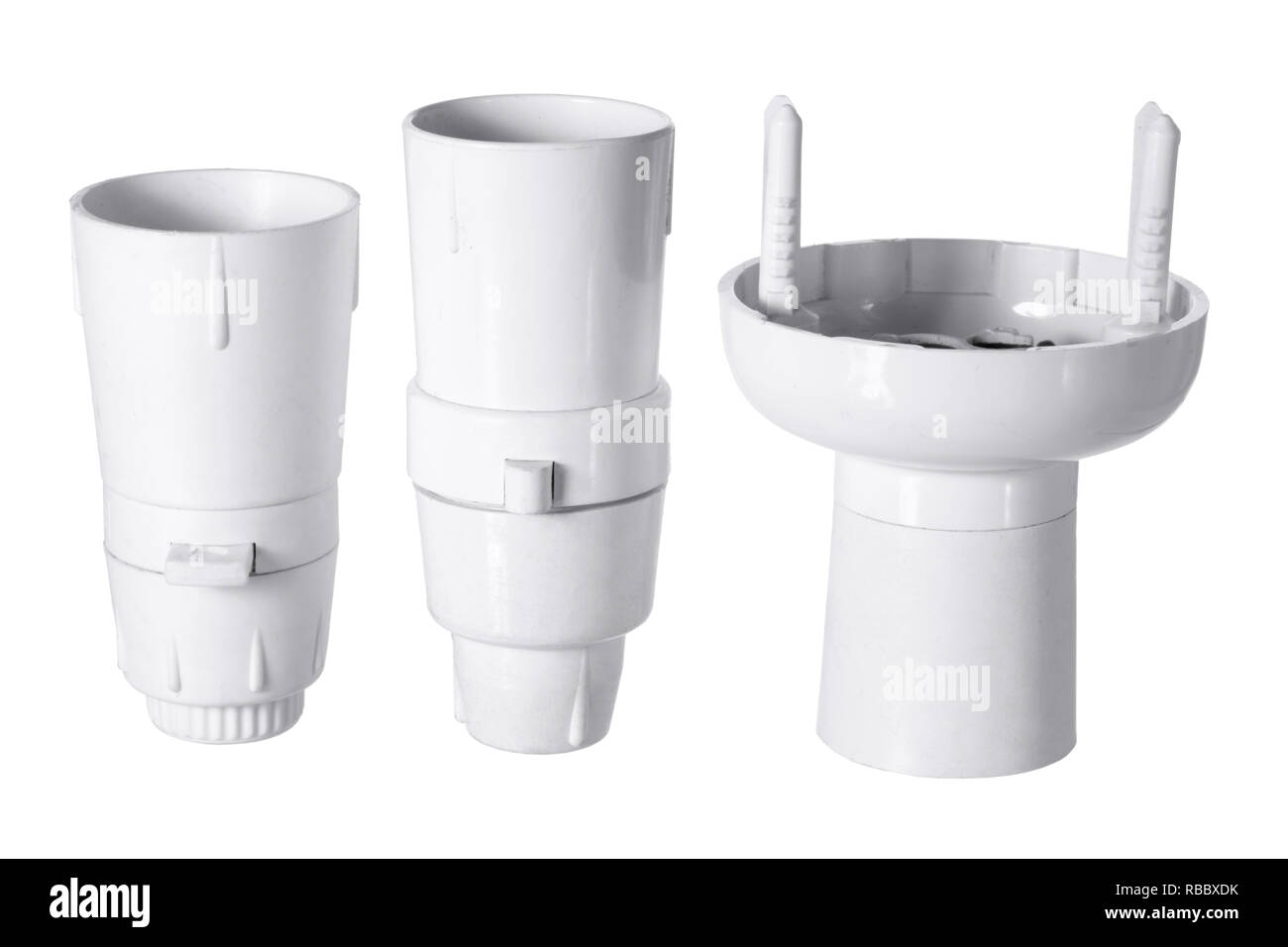 Bulb Holders on White Background Stock Photo