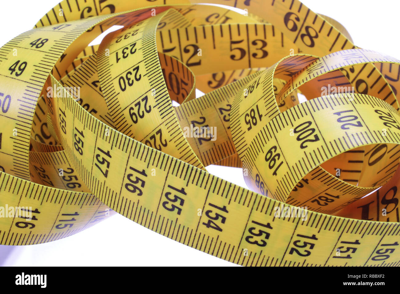 Close Up of Tape Measure Stock Photo