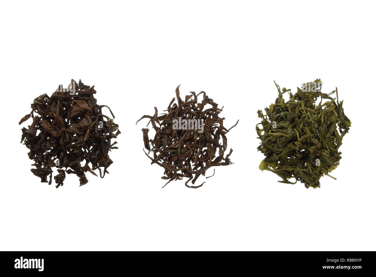 Chinese Tea Leaves on White Background Stock Photo Alamy