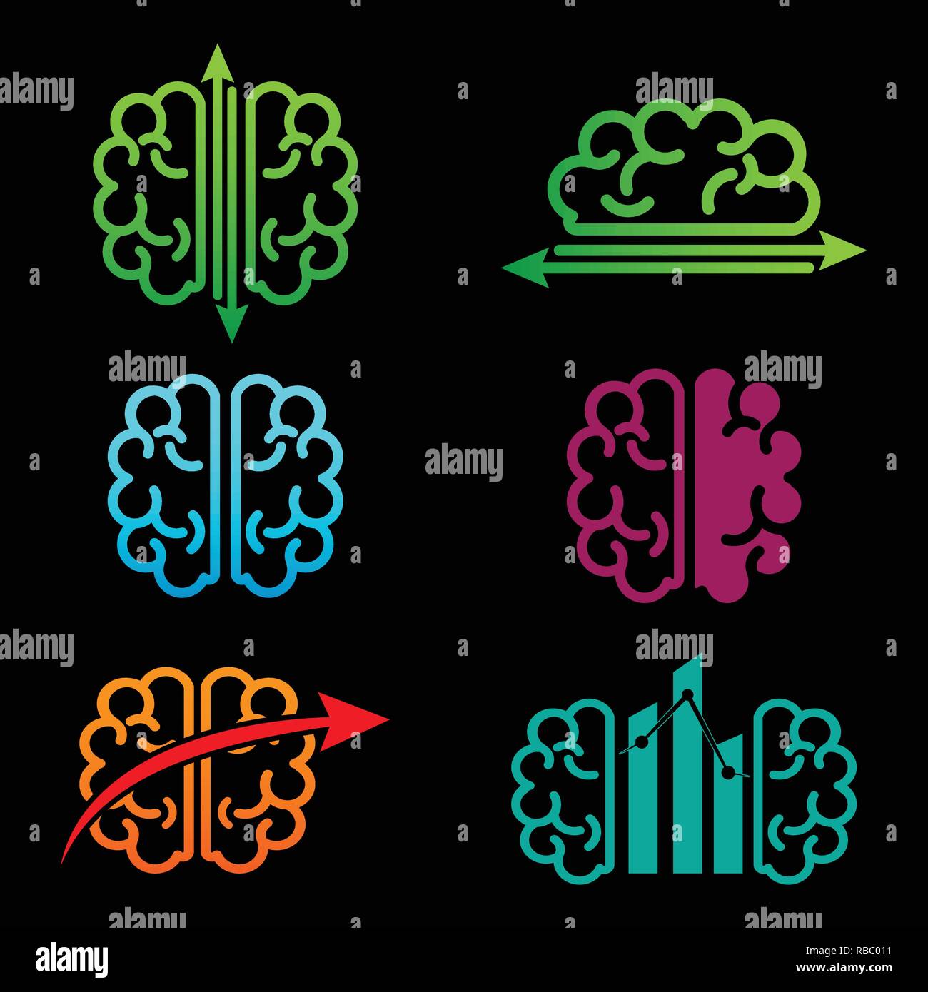 brain accounting creative logo template vector illustration, icon isolated elements Stock Vector