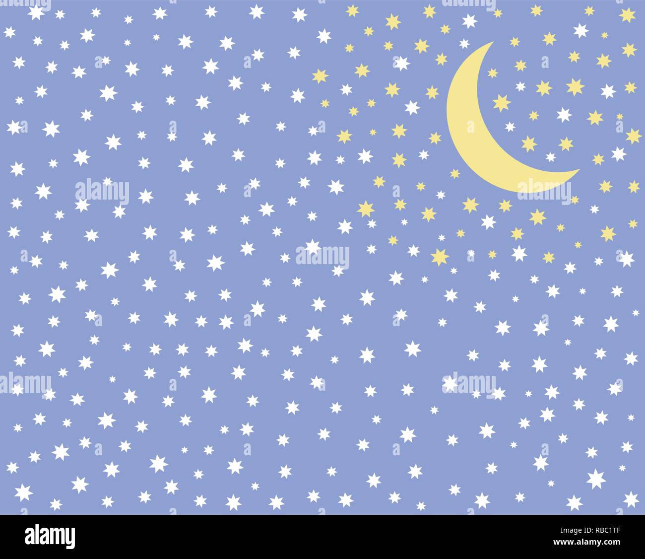 background for kids starry night a month the stars of the sky Stock Vector
