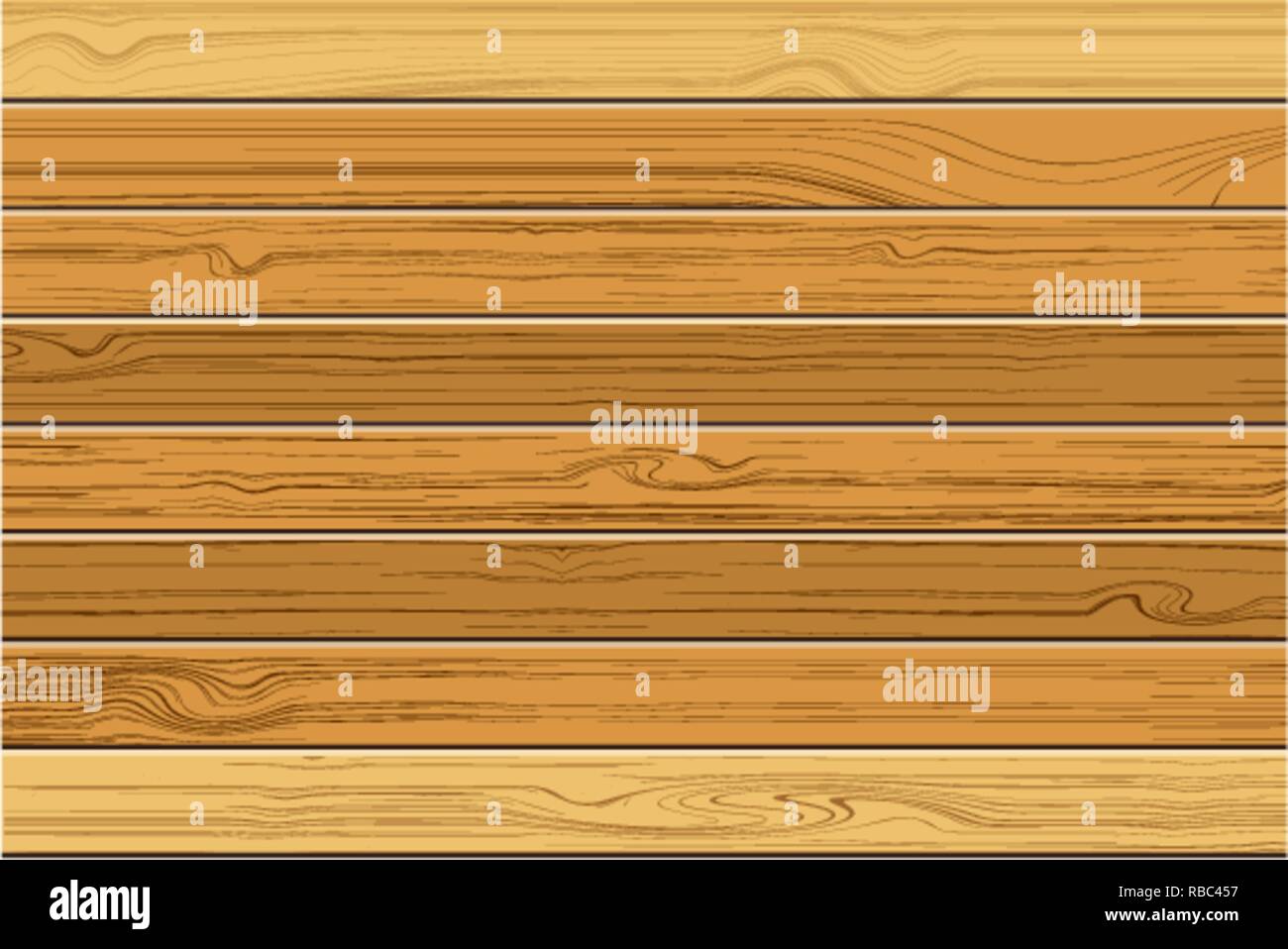 Texture of brown wooden with horizontal planks boards, seamless background vector illustration Stock Vector