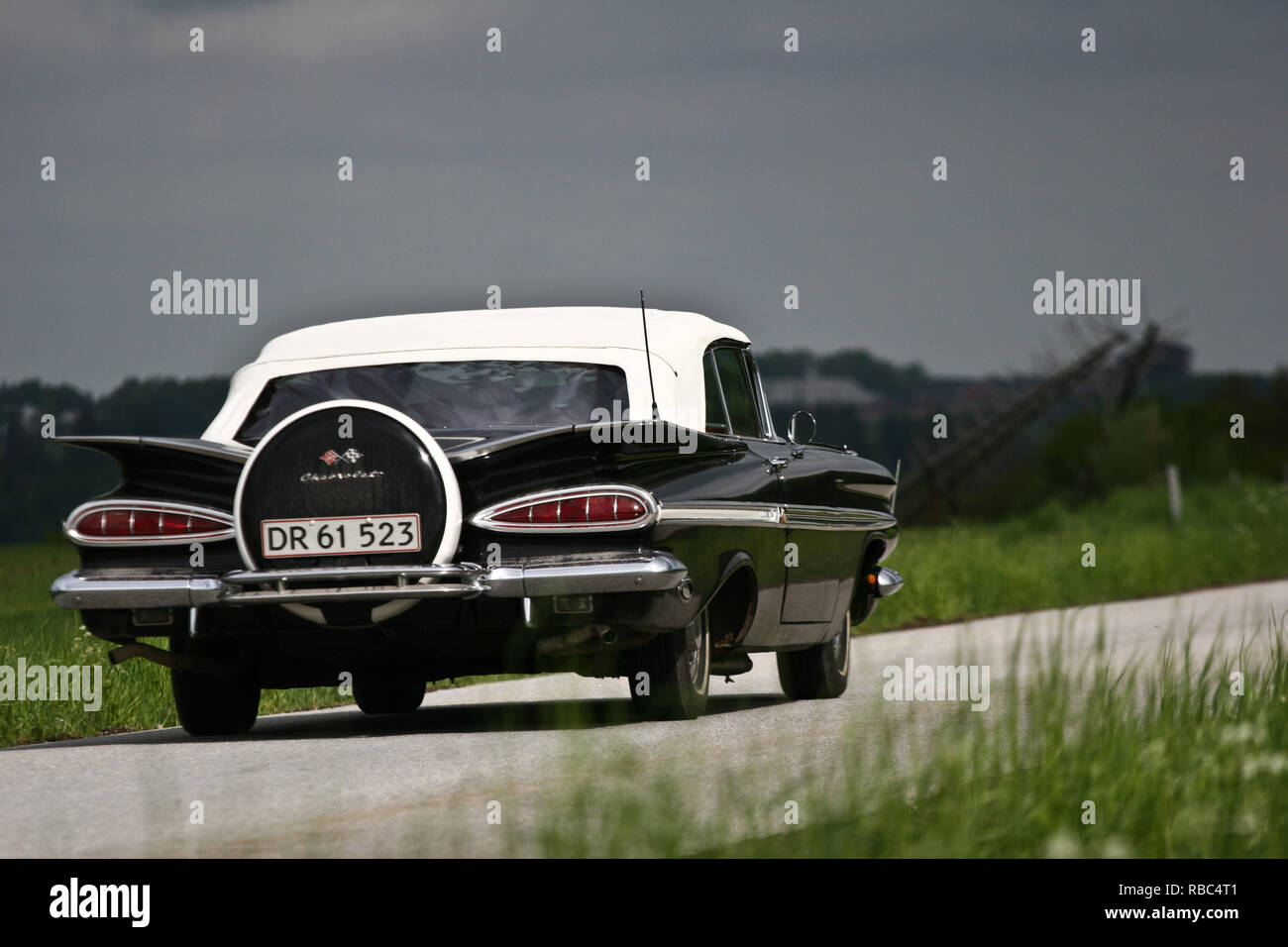 Old collection vintage car on a road Stock Photo - Alamy
