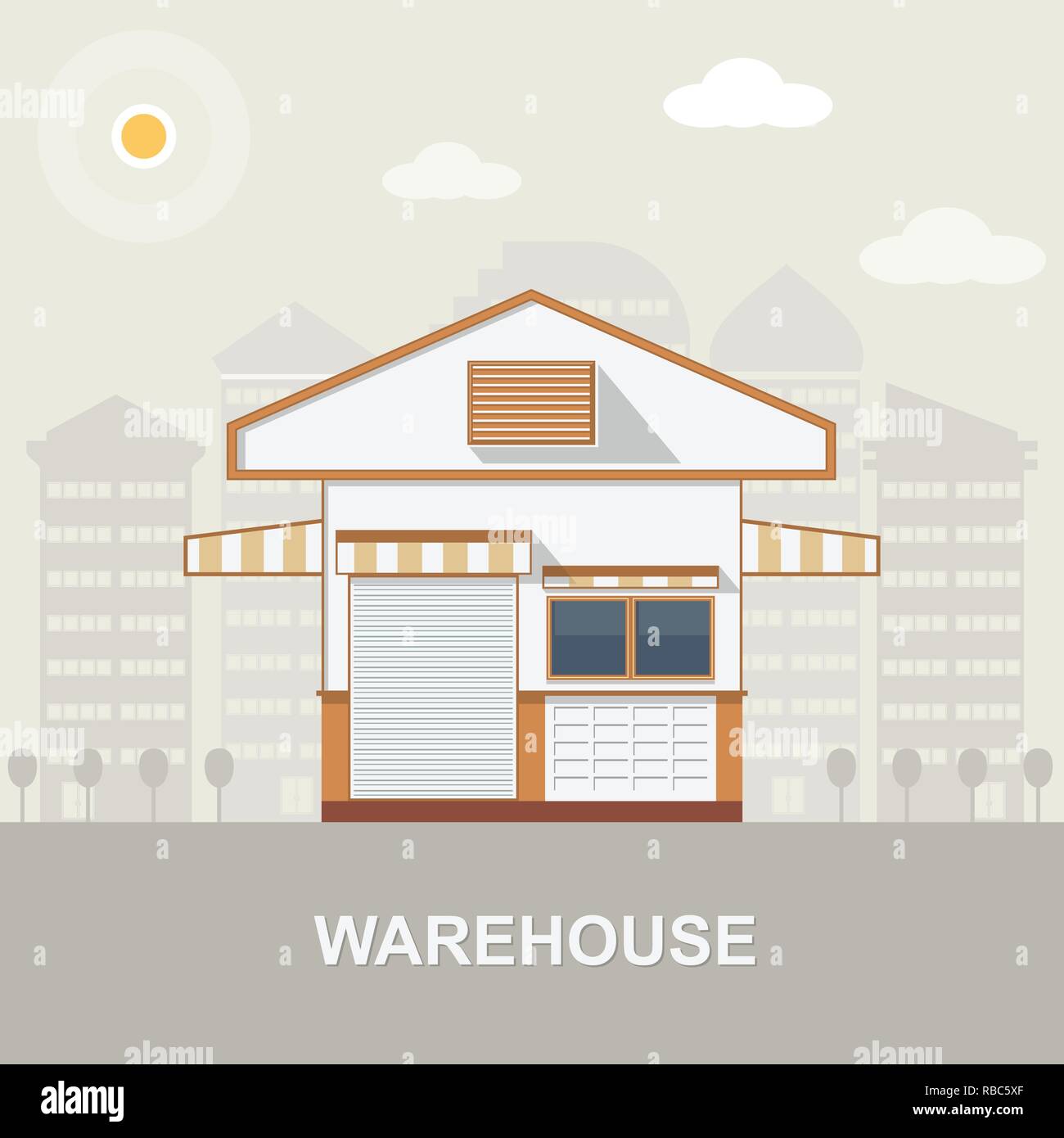 Warehouse transportation in flat style,vector illustration Stock Vector