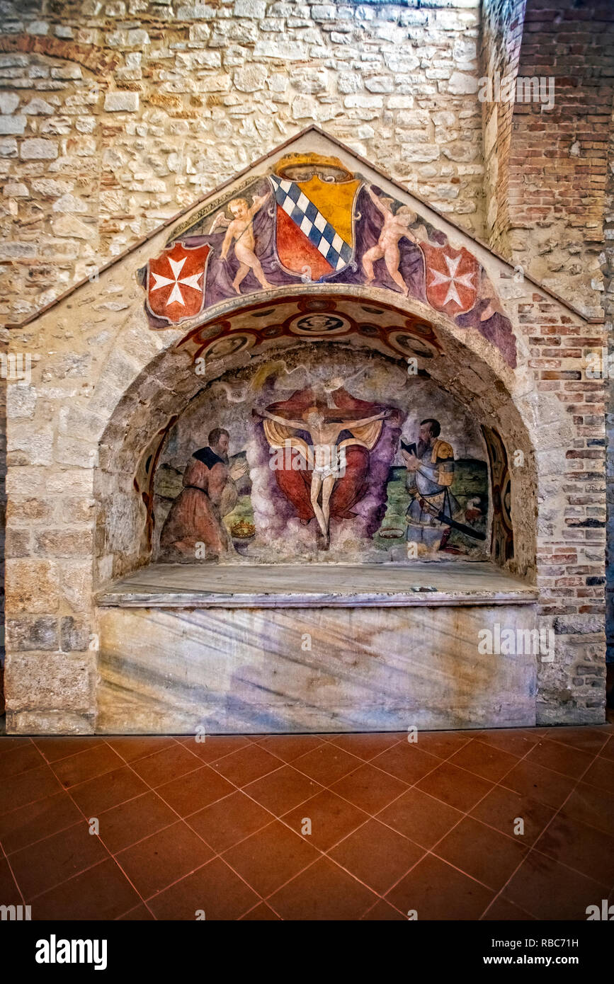 Italy Basilicata Venosa Ss. Trinità and Incompiuta Abbey - church Tomb of the Altavilla Stock Photo