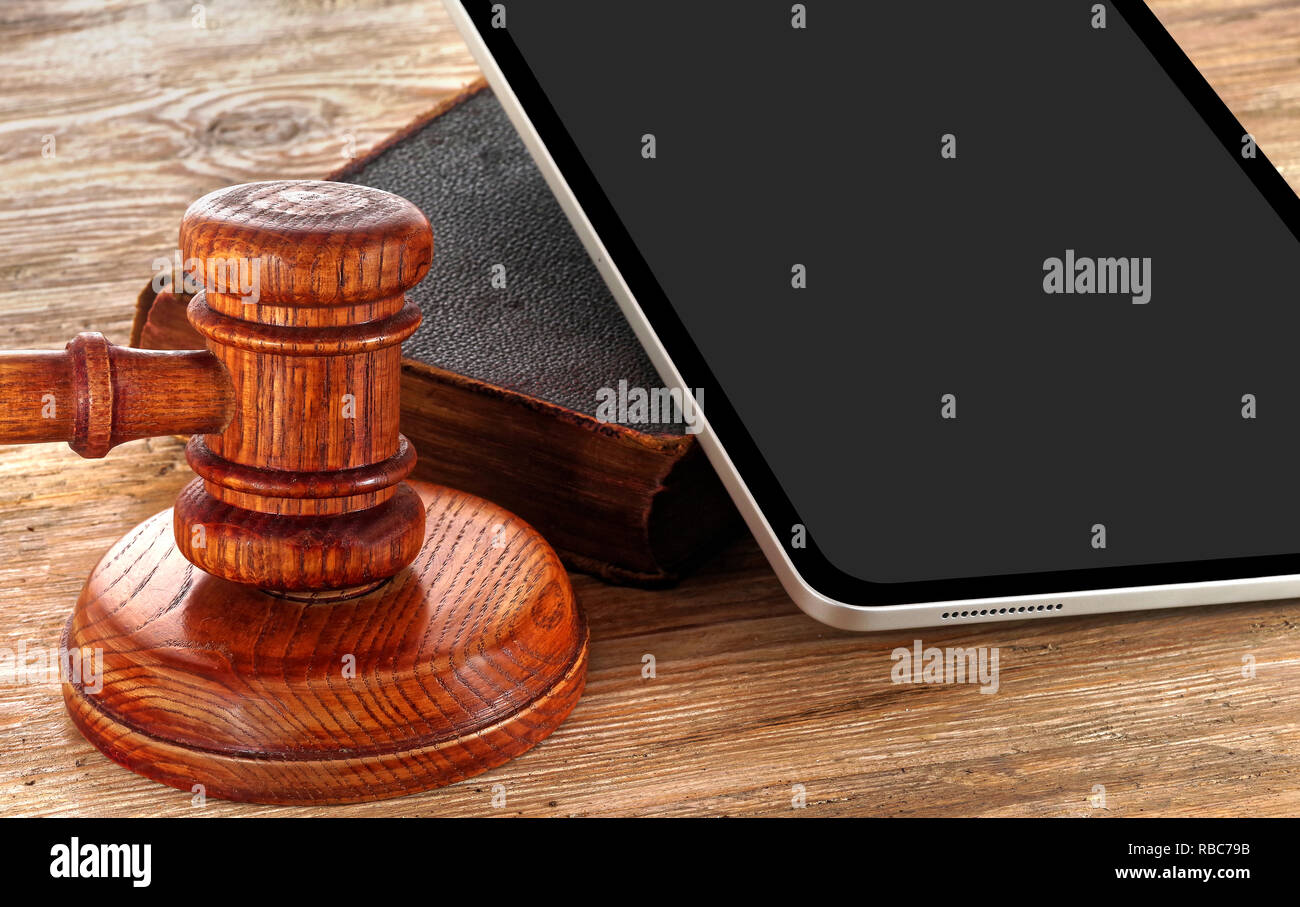 Law gavel or judge mallet on a wooden desk Stock Photo Alamy