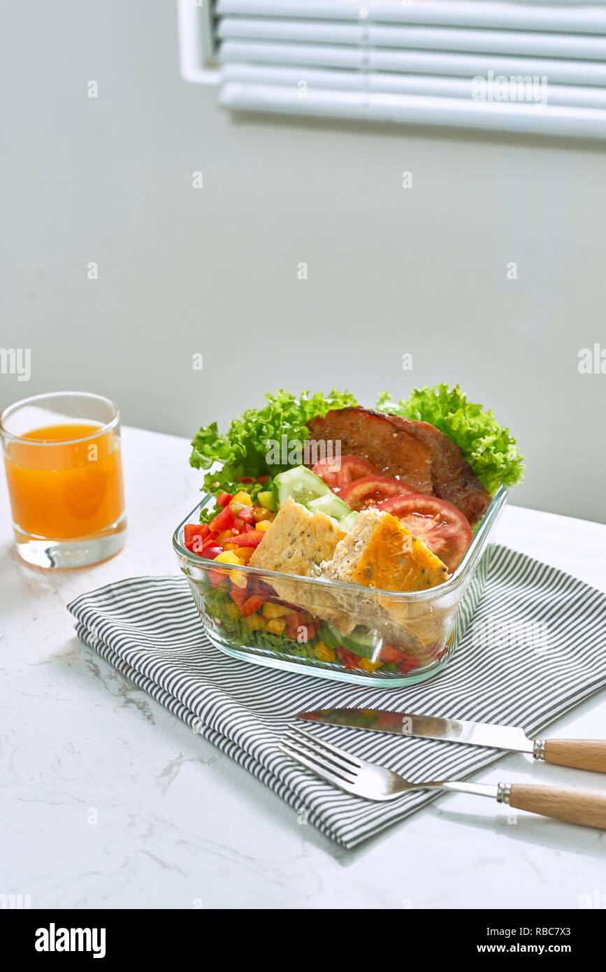 Healthy eating for lunch to work. Food in the office Stock Photo - Alamy