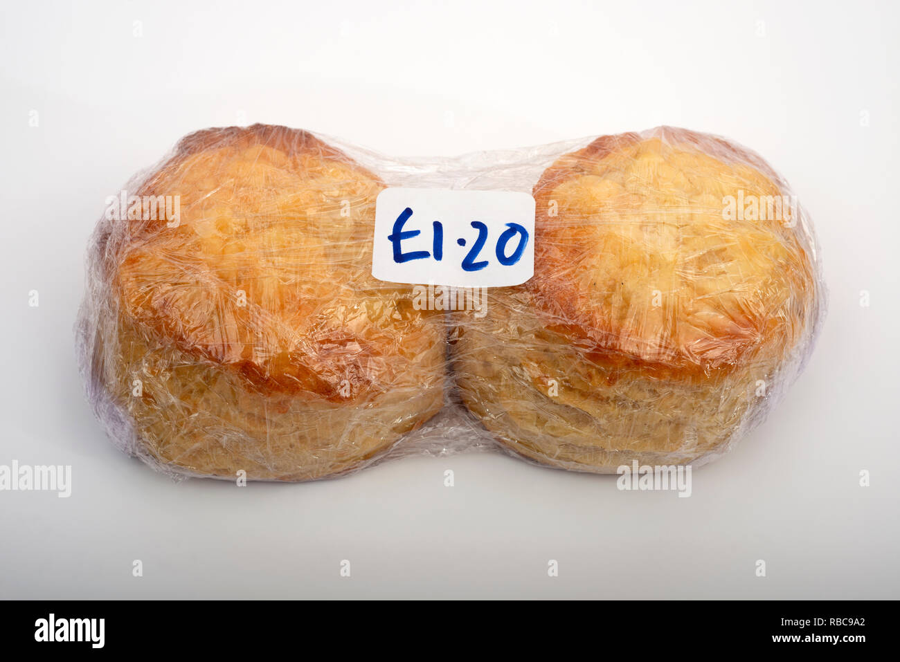 Homemade cheese and herb scones for sale at village fate Stock Photo