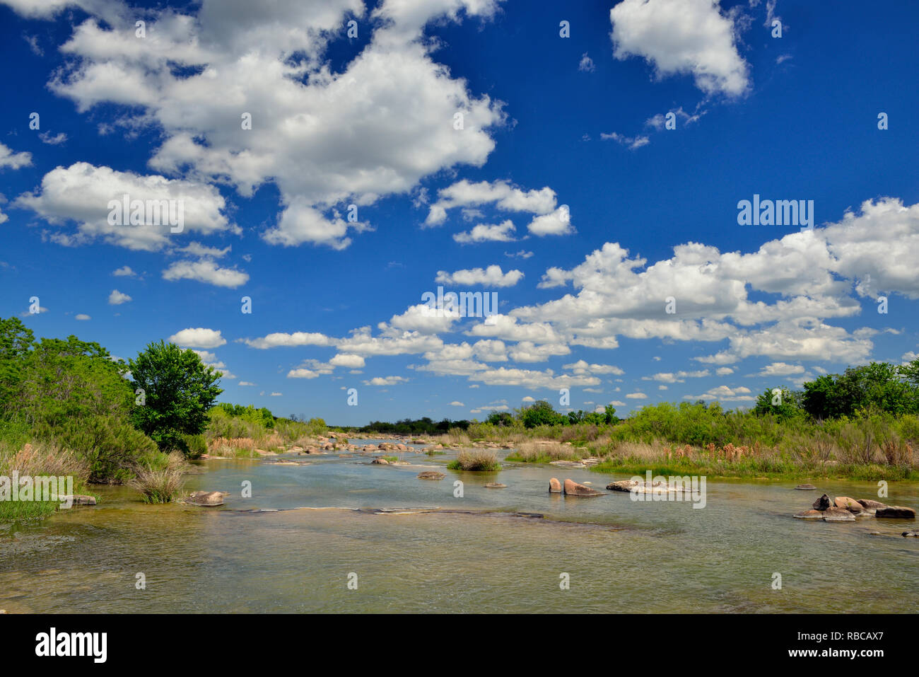 Llano River, Castell, Mason County, Texas, USA Stock Photo