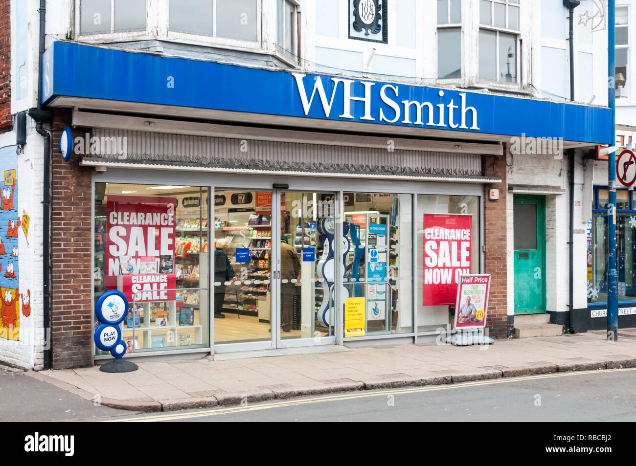 A branch of W H Smith's in Sheringham, Norfolk. Stock Photo