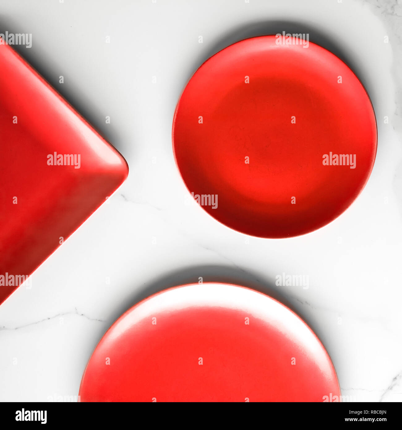 empty red plate on marble - recipe backgrounds, restaurant menu ...