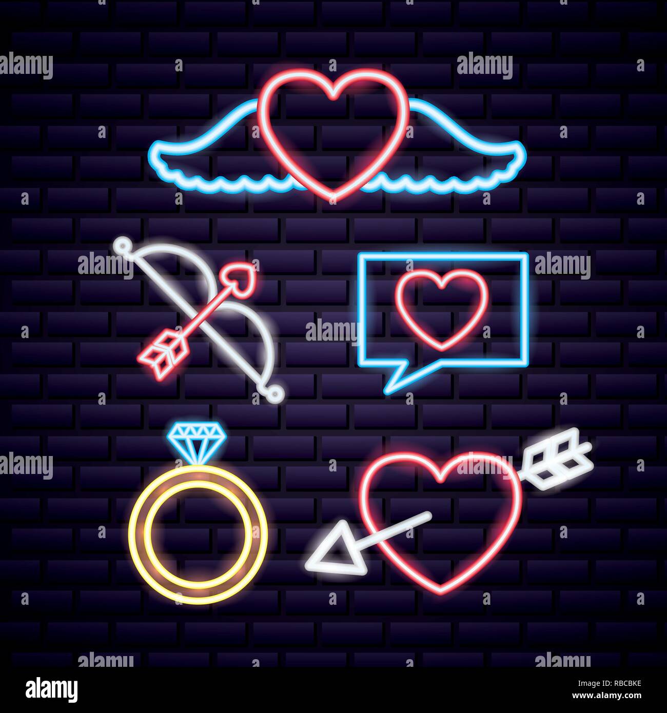 valentine day neon Stock Vector Image & Art - Alamy