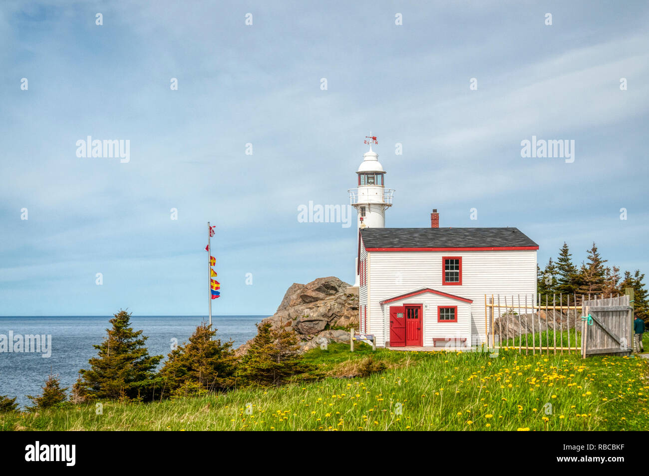 Lobster Cove Head Lighthouse, near Rocky Harbour, Newfoundland Stock Photo