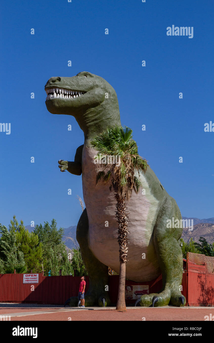 Mr. Rex (Tyrannosaurus rex), Cabazon Dinosaurs, Palm Springs, California, United States Stock