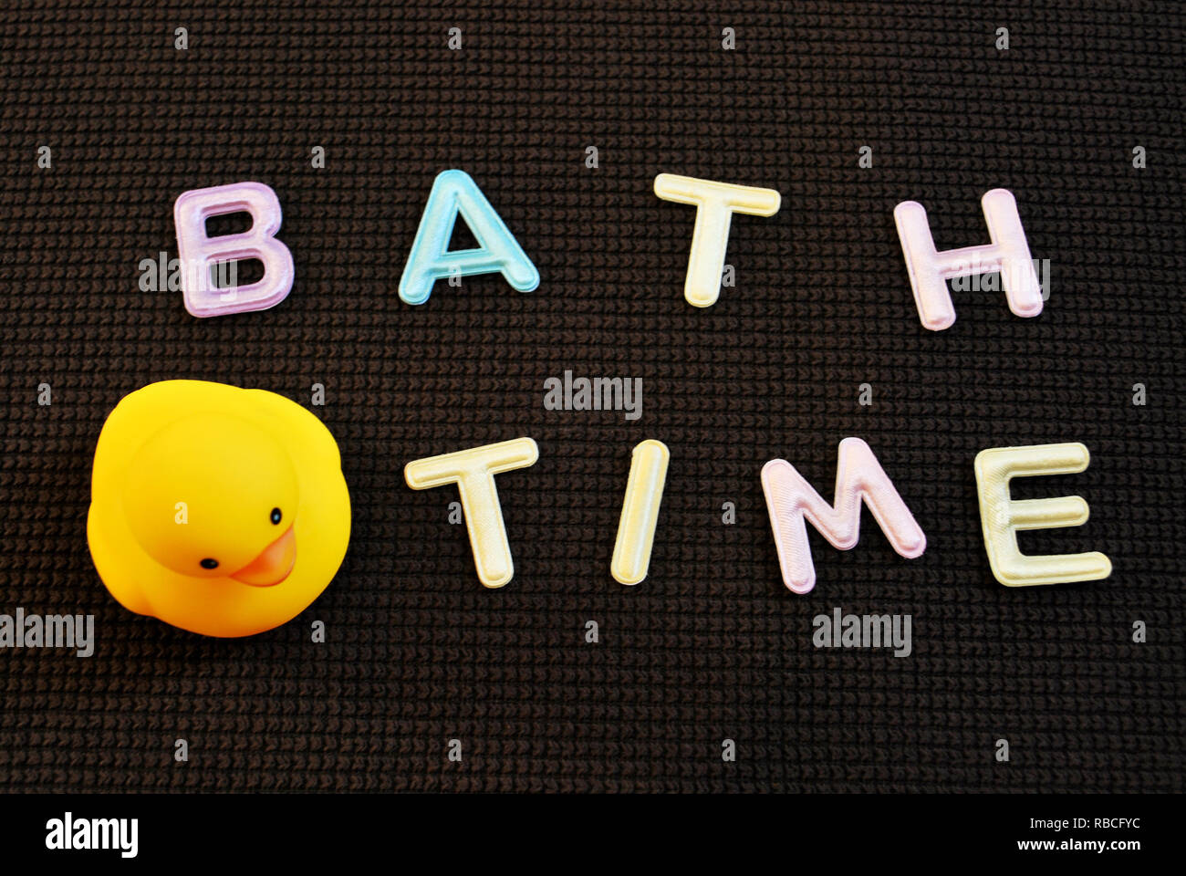 Bath time. Take a bath. Bathing. Stock Photo
