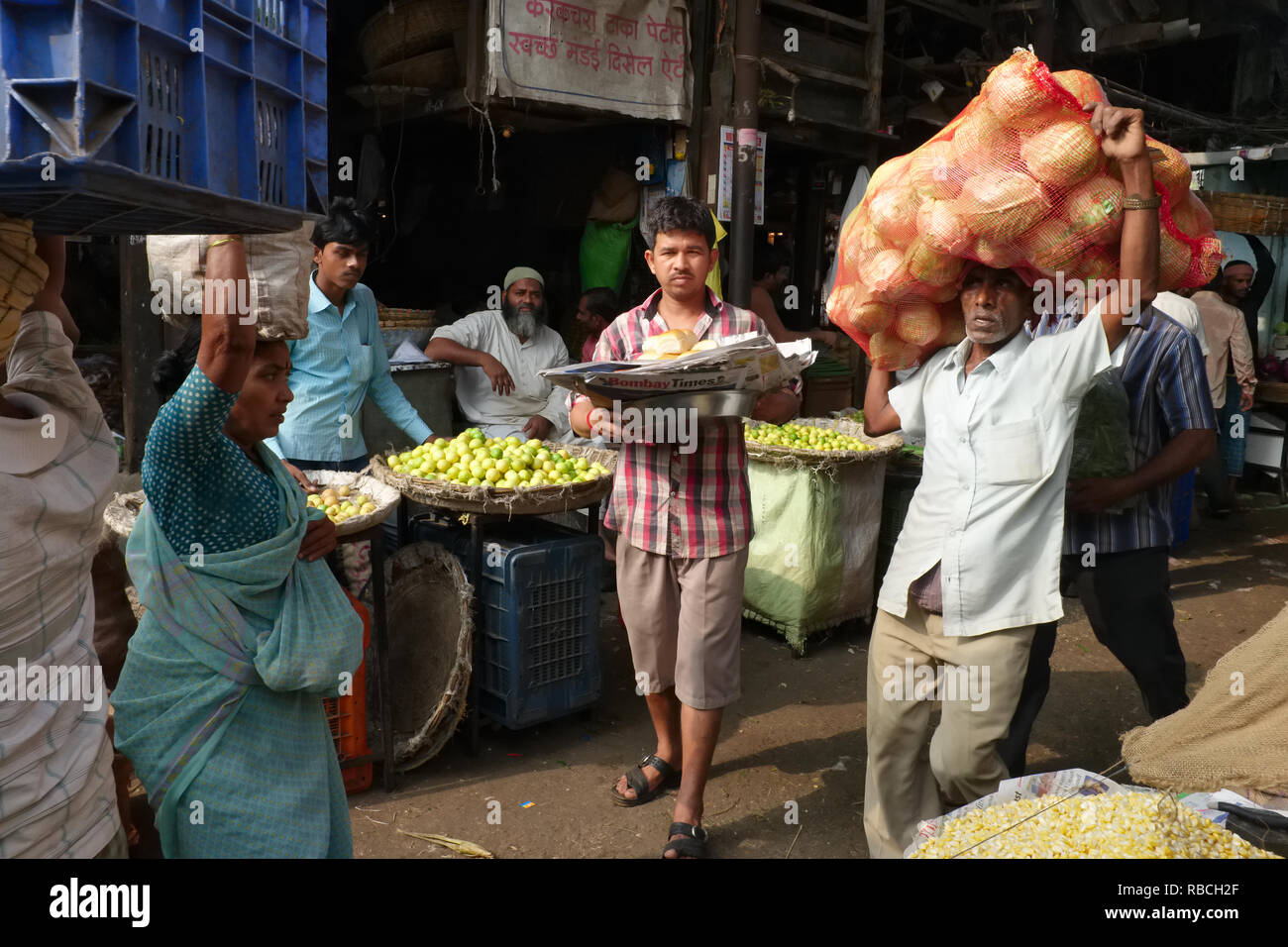 Hectic market activity at Byculla Market, a wholesale fruit and
