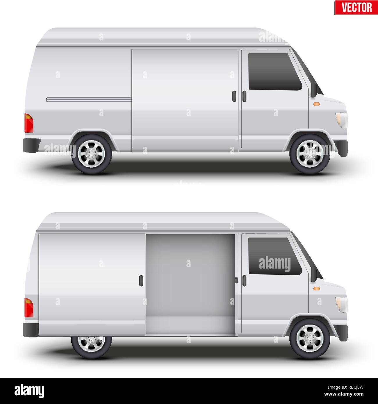 classic service van minibus Stock Vector